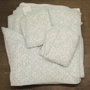 Charter Club Leaf Silhouette Cotton 3-Piece Quilt Set Blue Multi King